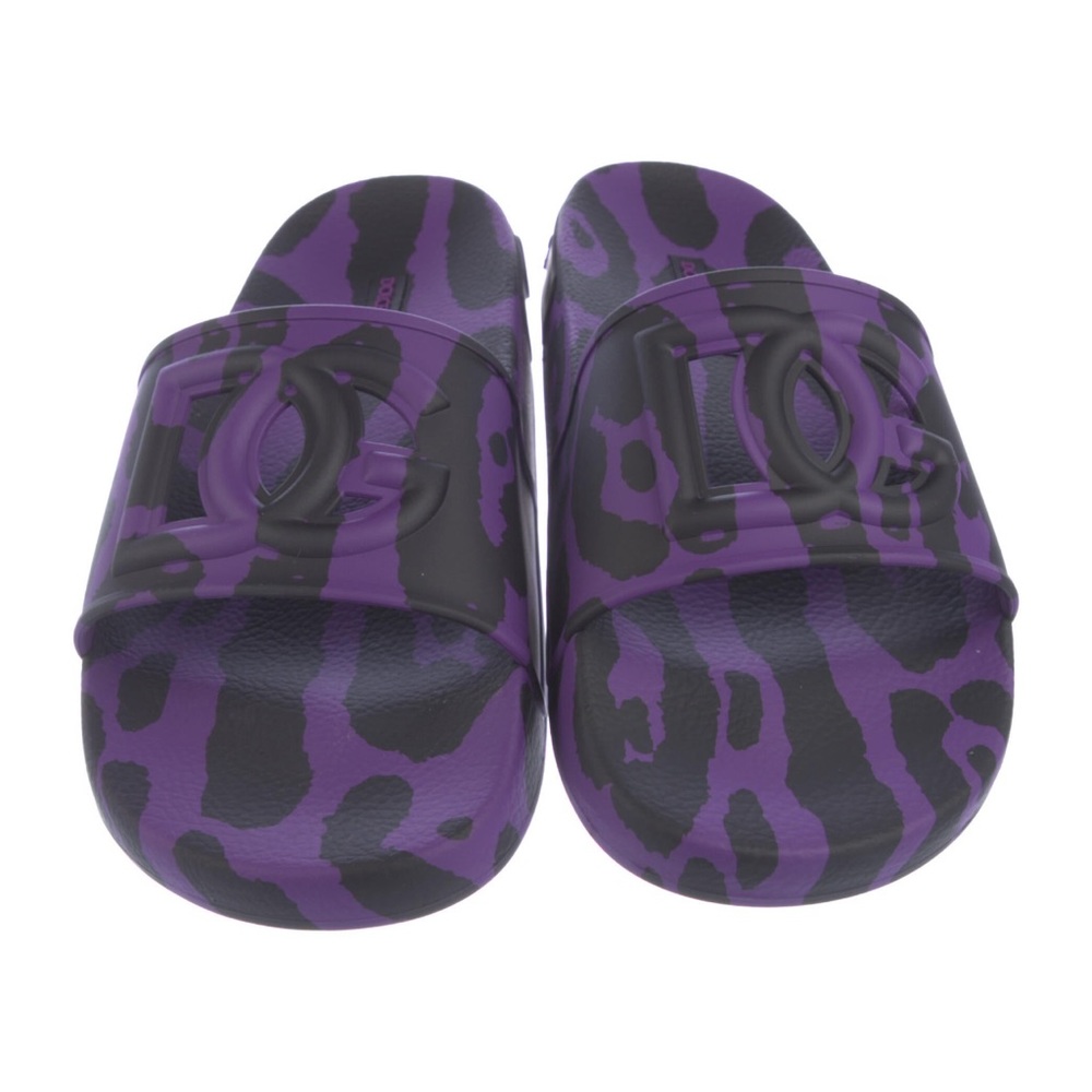 Dolce & Gabbana Purple & Black Size 8 Rubber Slides NWT